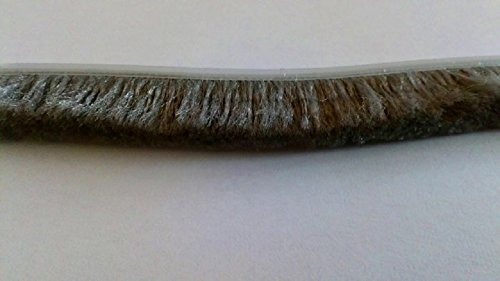 Bürstendichtung, Dichtung für Rolladen & Führungsschienen, mit Fußplatte | 5mm x 15mm | Grau | 5m Länge