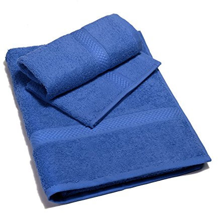 SET 1+1 ASCIUGAMANI E OSPITE MINORCA CALEFFI VARI COLORI (Blu)