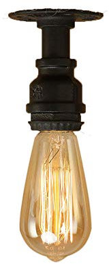 PETITES ECREVISSES Retro Deckenlampen Wasserrohr Metall Wandleuchte Lampe Leuchte, Vintage-Industrie-Stil kreative für Korridor, Café, Bar, Küche, Schlafzimmer (Schwarz)