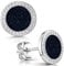 Materia Damen Ohrstecker blau Silber 925 - Glitzer Ohrringe mit Blaufluss und Zirkonia Steinen SO-394-Blaufluss