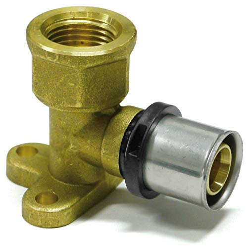 PROTECH 2 Stück Press-Wandwinkel 16 x 2-1/2 - 39mm DVGW zertifiziert Wandscheibe Fitting TH-Profil Pressfitting |Pipetec