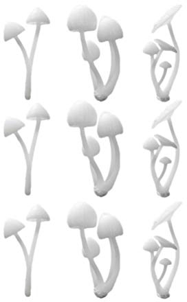 Handytasche 9 Stücke Kunststoff Kleine Pilze Mini Pilz Harzfüller für DIY Harz Schmuck Machen Kunsthandwerk (Stil Zufällig) Miniteich Deko
