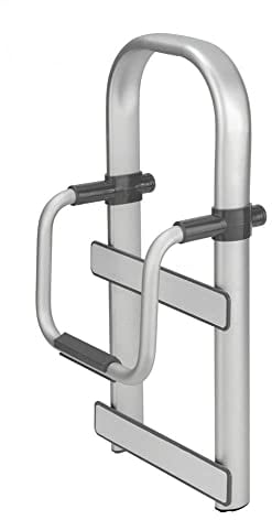 WENKO Badewannen-Einstiegshilfe Secura Premium - Wannengriff, verstellbar, bis 150 kg belastbar, Aluminium, 25.5 x 51 x 17.5 cm, Silber matt Gomo Einheitsgröße