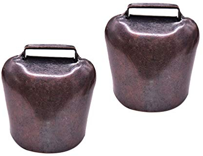 HEALLILY 2 Stücke Kuhglocke Ziegenglocke Klingelglocke Hängende Glocke kleine Antike Eisen Glocke 4,5 x 3,7 x 2,8 cm 37g