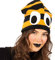 Fritz Fries & Söhne GmbH & Co Bienen Fleece Mütze mit Augen schwarz-gelb Onesize Kostüm-Zubehör Fasching