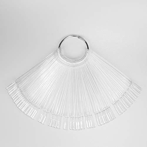 JND Professional 50pcs Nail Colour Display Swatch Sticks, Pop Sticks, Nail Art Palette Tip Display (Ring, Clear)