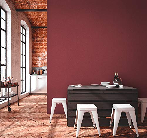 TRENDWALLS Concrete Wallpaper Red/Black Concrete Non-Woven Wallpaper in Concrete Look Modern Living Room