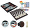 WEofferwhatYOUwant 4 in 1 Strategy Games Collection, Large 36cm Magnetic Chess Checkers Backgammon Set with Bonus Heptagon Prime Card Game - Complete Portable Entertainment Package