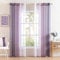 MIULEE 2er Set Voile Vorhang Zweifarbiger Vorhang mit Ösen Transparente Gardine Ösenschal Fensterschal Lichtdurchlässig für Schlafzimmer, 140x175cm, Lila