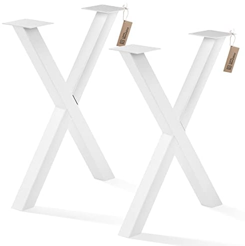 LAMO Manufaktur Patas de Mesa de Comedor | Mesa de Escritorio | Mark Light | Perfil 60x60 mm | 60x72 cm (Ancho x Alto), Blanco | 2 uds. | LTS-03-G-CC-9016