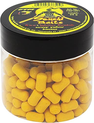 Fishing Tackle Max FTM Senshi Baits 6mm Wafter Dumbell Boilies Sunny Yellow Banana 7321291