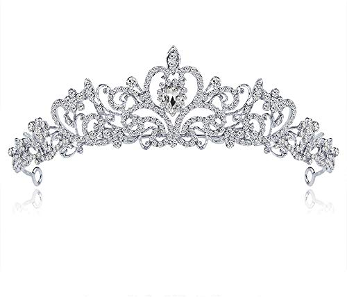 Frauen Kristall Krone Mädchen Strass Tiara Stirnband Prinzessin Königin Haarschmuck Für Hochzeit Junggesellinnenabschied Geburtstag Prom Brautdusche Weihnachten Halloween Kostüm