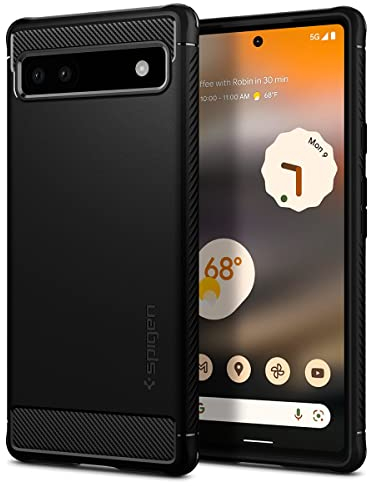 Spigen Rugged Armor Hülle Kompatibel mit Google Pixel 6a -Schwarz