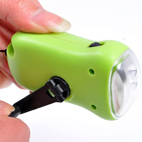 TiSkying Linterna de manivela, linterna solar mini linterna dinamo portátil para camping, senderismo, supervivencia
