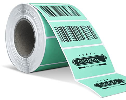 grüne Thermoetiketten flach 1,25x2,25 Zoll Hotlabel Thermodirekt-Etiketten, Selbstklebend Adressaufkleber, Quadratisches Etiketten für Thermo-Etikettendrucker Barcode Versand,800 Etiketten (Grün)