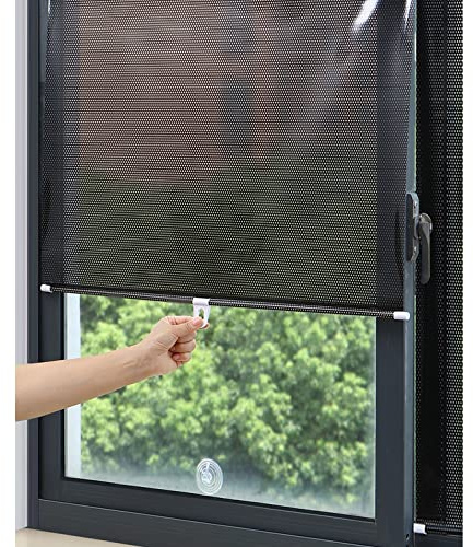 Suction Cup Roller Blind,Privacy Blackout Blind,Temporary Portable Window Cover Curtain,retractable Sunshade Window Shades,for Bedroom Roof Office Kitchen Balcony Bathroom (W58xL125cm/23X49in)