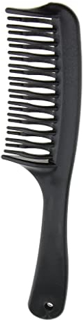 Zalati Peigne démêlant antistatique avec dents larges en plastique 2 en 1 pour cheveux longs, épais, bouclés et ondulés