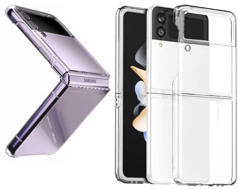 MHtech Samsung Z Flip 4 Case, Clear Hard Back Transparent Shockproof for Galaxy Z Flip 4 Case Cover Drop Protection, Lightweight