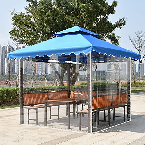 LHXY 3.5m x 3.5m Wasserdichtes Transparent Plane mit Ösen, Klare PVC Wetterfeste Abdeckplane, Reißfeste Vorhang für Terrassen Balkon, Pflanzendecke, Regenschutz Planen, 500g/m²