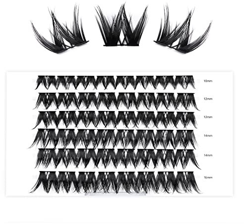 LANKIZ Einzelne Wimpern 0.07 C Curl 10-16mm Falsche Wimpern Extensions für Wimpernverlängerung, 48 Pcs Cluster Lashes DIY Künstliche Wimpern Einzeln Fake Lashes zu Hause, Alche