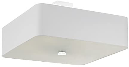 Licht-Erlebnisse Deckenleuchte Weiß Stoff Glas 5-flammig quadratisch B: 45 cm H: 25 cm blendarm E27 Deckenlampe Schlafzimmer