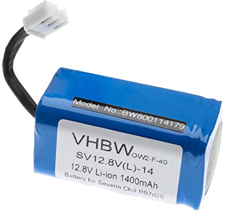 vhbw Akku kompatibel mit Severin Chill RB 7720, RB 7022 Home Cleaner Heimroboter (1400 mAh, 12,8 V, Li-Ion)