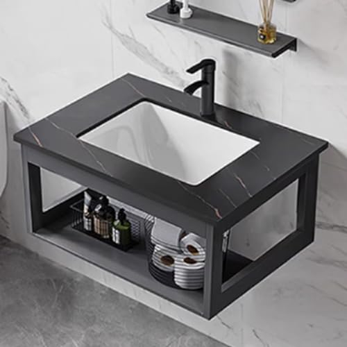 Fregadero Para Recipiente de Montaje en Pared, Fregadero de Esquina, Fregadero de Baño, Mueble de Tocador de Baño de Esquina Y Fregadero Adecuado Para El Hogar, Baño, Restaurante ( Size : 81*40cm )