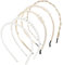 Lot de 5 bandeaux à perles simples pour mariage - Style rétro élégant - Accessoire de coiffure pour femme - Convient pour les fêtes et la vie quotidienne