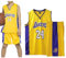 Qkydky Kinder Basketball Trikot Set - Atmungsaktiv, Leicht & Langlebig - Perfekt für Training & Spiele - Verschiedene Größen & Farben - Ideal für Jungen & Mädchen(Gelb,XXL,für 11-14 Jahr)