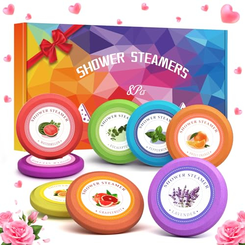 Birthday Gifts for Women: Linkax 8 Pcs Shower Steamers Aromatherapy Bath Bombs SPA Self Care, Small Relaxation Friendship Thank You Gifts for Women Men Mum, Advent Calendar Christmas Stocking Fillers