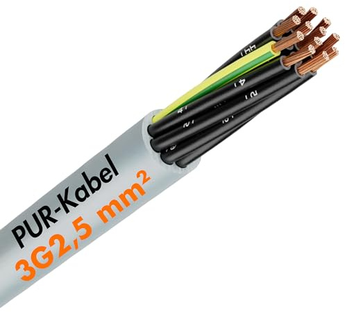 Lapp 1312403 - Cavo oleflex Classic 400 P, 3 x 2,5 mm², grigio con conduttore di protezione verde e giallo, cavo PUR, resistente ai raggi UV, ozon, idrolisi e alle intemperie, cavo di controllo a 3