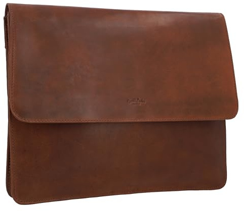 Gusti Laptoptasche Leder - Afton Pflanzlich gegerbt Damen und Herren Laptophülle Ledertasche Leder
