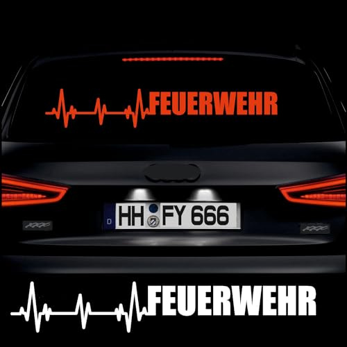 Rakelfix Herzschlag Feuerwehr Aufkleber Größe & Farbe wählbar freiwillige Feuerwehr Geschenk Feuerwehrmann