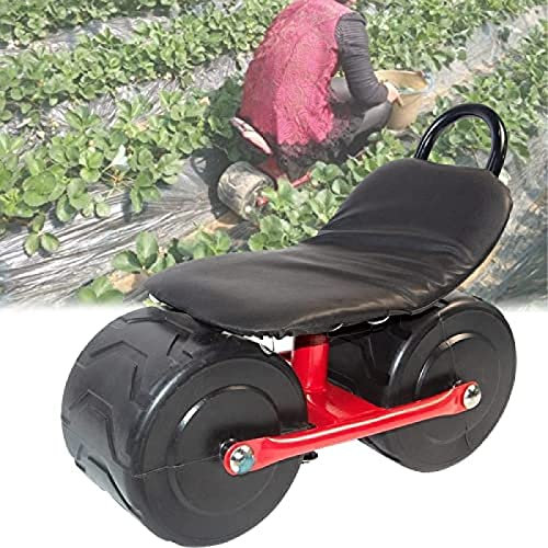 Sedile da Lavoro con Ruote da Giardino, Sedile da Lavoro con Ruote da Giardino Sollevabile, Sedia Girevole Agricola Girevole a 360°, Sgabello da Giardino per Diserbare Piantagioni o Cura de