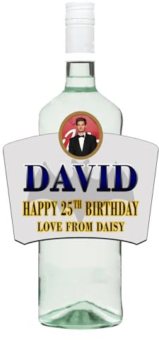 Photo Personalised Bottle Label Sticker for Bacardi Rum Christmas Birthday Anniversary