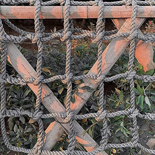 Kids Outdoor Climbing Net Hammock Rope Ladder for Tree House Balcony Railing Protection Heavy Duty Cargo Net 1x1m