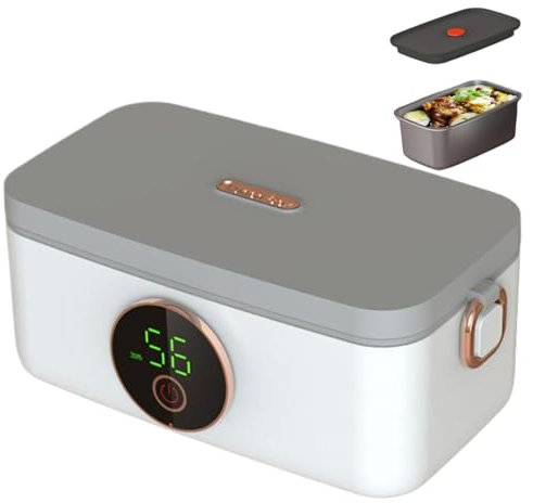 Comebachome Lonchera eléctrica, caja de almuerzo de 1L calefacción, calentador de lonchera recargable USB portátil, lonchera con calefacción para oficina, automóvil, viaje, campamento