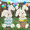 DELICHTER 2er Set Osterdeko Osterhase mit 120 Lichtern Eisen Rahmen Ostern Deko für Draußen und Drinnen Beleuchtete Große Geschenke für Ostern Geburtstag Frühling (90cm/Warmweiß)