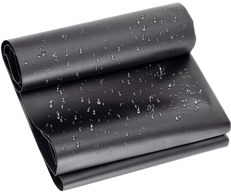 Rivestimento flessibile in HDPE per stagni Koi e giardini acquatici, resistente, nero, per piscine da giardino, grandi dimensioni (1 x 6 m)