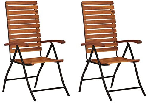 Xichuzi Garten-Liegestühle 2 STK Hochlehner Gartenstuhl, Gartensessel, Terrassenstühle, Balkon Stuhl, Balkonstuhl, Akazienholz Massiv