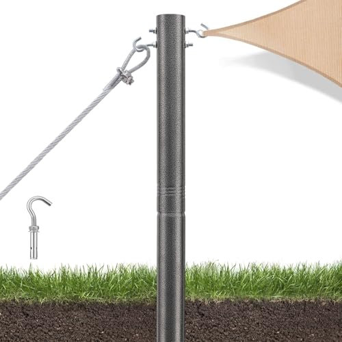 Starbover Kit de fixation pour voile d'ombrage gris, 9 ft, 63 mm d'épaisseur