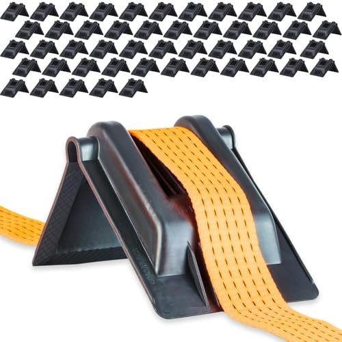 Safetytex Kantenschutzwinkel aus Kunststoff - Stabiler Schutz für Ihre Ware - Für Spanngurte bis 60 mm - 190 x 160 x 150 mm - Gurtfixierung durch Seitenführung - Druckpunktverlagerung (50 Stück)