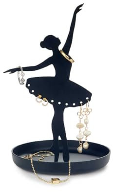 Balvi Porte-bagues Ballerina Couleur Noir Porte-Bijoux Silhouette Ballerine Métal
