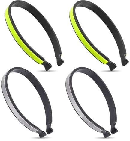 2 Paar Hosenklammer Fahrrad,Hosenschutz Fahrradkette,Hosenband Fahrrad,Fahrradklammern Hose,Hosenbein Klammer,Reflektorband Fahrrad,Hosenklemmen zum Fahrradfahren,Hosenspangen Reflektoren (Grün+Grau)