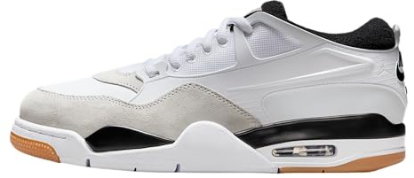 Air Jordan 4 RM Men's Shoes (FQ7939-004, Black/White), Weiß/Neutralgrau/Gum Mittelbraun/Schwarz, 45 EU