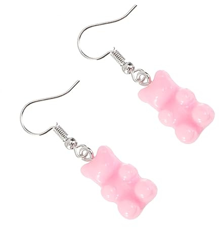 FOMIYES Candyfarbene Harzohrringe Mit Bär Anhänger Kreative Modische Ohrhänger Für Frauen Leicht Zu Tragen Alltagsschmuck Geschenk Für Freundin Und Mutter