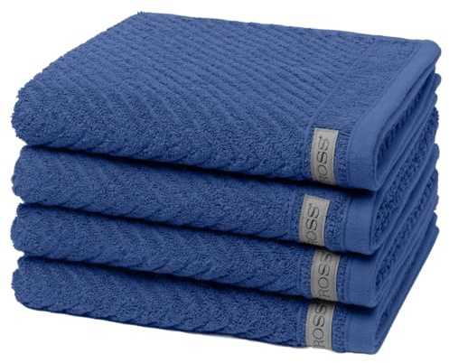 Ross - 4 teiliges Frottier-Set - Smart (4 X Handtuch im Set) - 520 g/m2 - Baumwolle - Frottee - saugstark - weich und flauschig - Royalblau