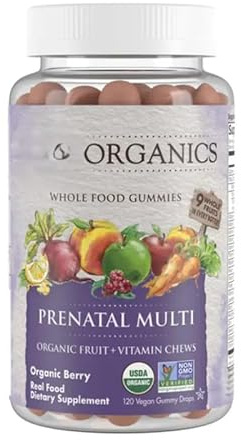 Organics Prenatal Multi, Daily Nutritional Support, Non-GMO, Gluten Free, Berry Flavour 120 Vegan Gummies
