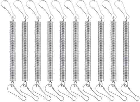 10 Pcs Extension Spring With 2 Clips For Rabbit Water Bottles, Stainless Steel Spring Clips Metal Wire Cage Accessories For Small Animal Cages Hold Water Bottle In Place Indoor Outdoor