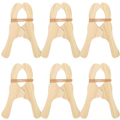 Pinze per biancheria in legno, 6 pezzi, robuste in legno naturale, per giardino, grandi mollette per biancheria, per tenda, telo da spiaggia, doccia, casa, bagno, artigianato, visualizzazione di